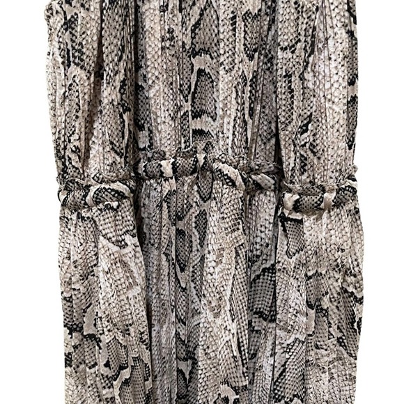 Michael Michael Kors Pleated Snake Print Georgette Halter Dress Size Large - Picture 5 of 11
